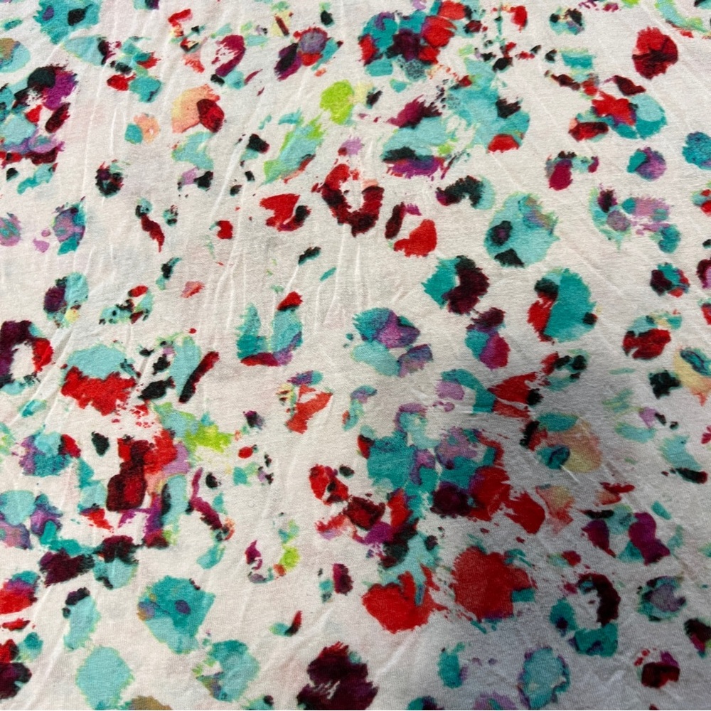 Juicy couture white w/ multicolor water color leopard print tank top size medium - Picture 7 of 9